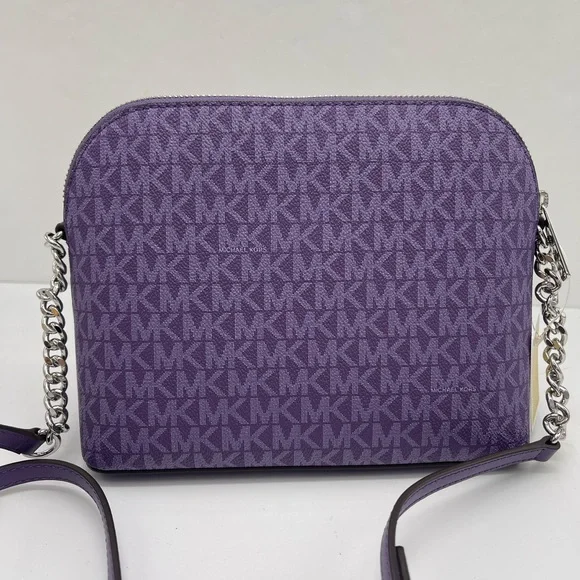 MICHAEL KORS Jet Set Travel Color-Block Signature Logo Crossbody BagDark Purple